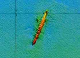 wrak okrętu podowdnego - sonar1