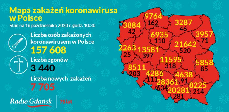 koronawirus mapa 16 października