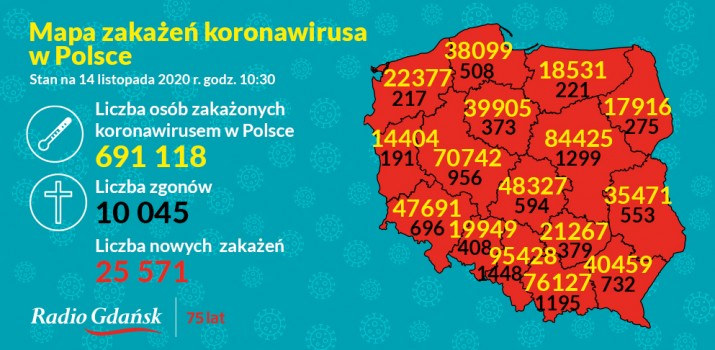 koronawirus mapa 14.11