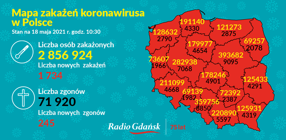 koronawirus mapa 18.05