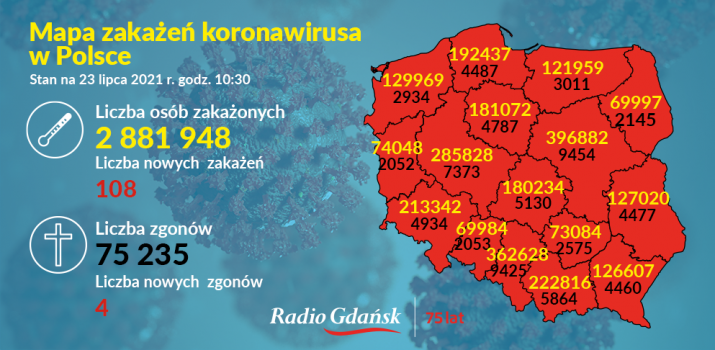 koronawirus mapa 23.07