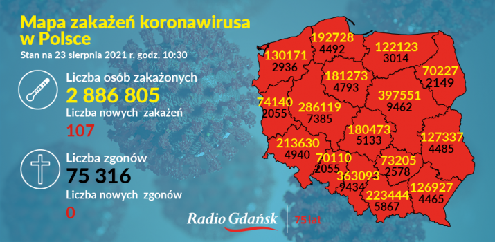 koronawirus mapa 23.08