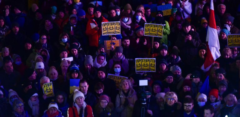 Wiec poparcia dla Ukrainy w Gdyni (fot. Radio Gdańsk/Roman Jocher)