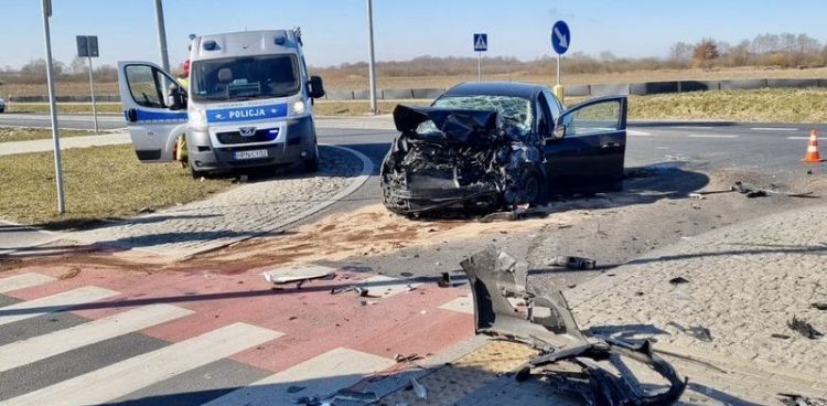 Kolizja w Duninowie. (Fot. KMP Słupsk)