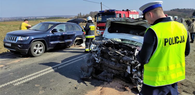 Wypadek w Świątkowie (Fot. KPP Bytów)