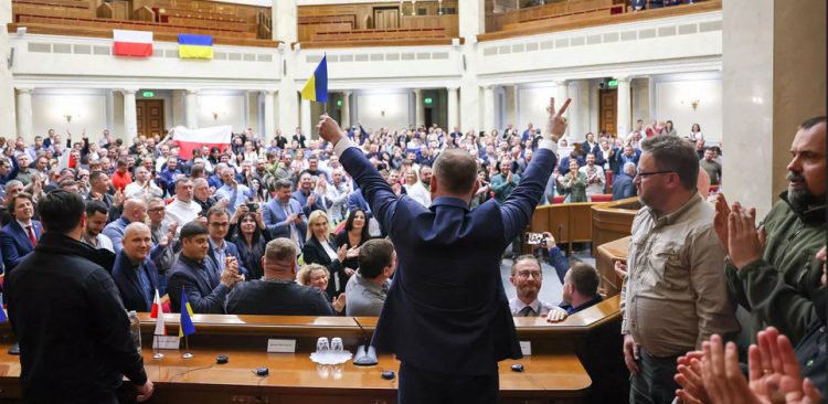 Andrzej Duda przed Radą Najwyższą Ukrainy (fot. KPRP/Jakub Szymczuk)