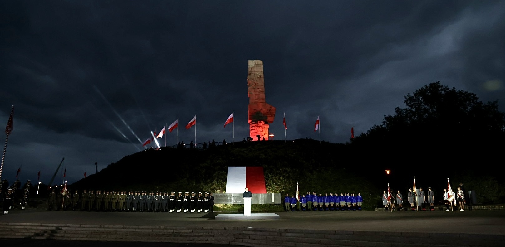 The 83rd anniversary of the outbreak of World War II.  The memorial service has ended at Westerplatte