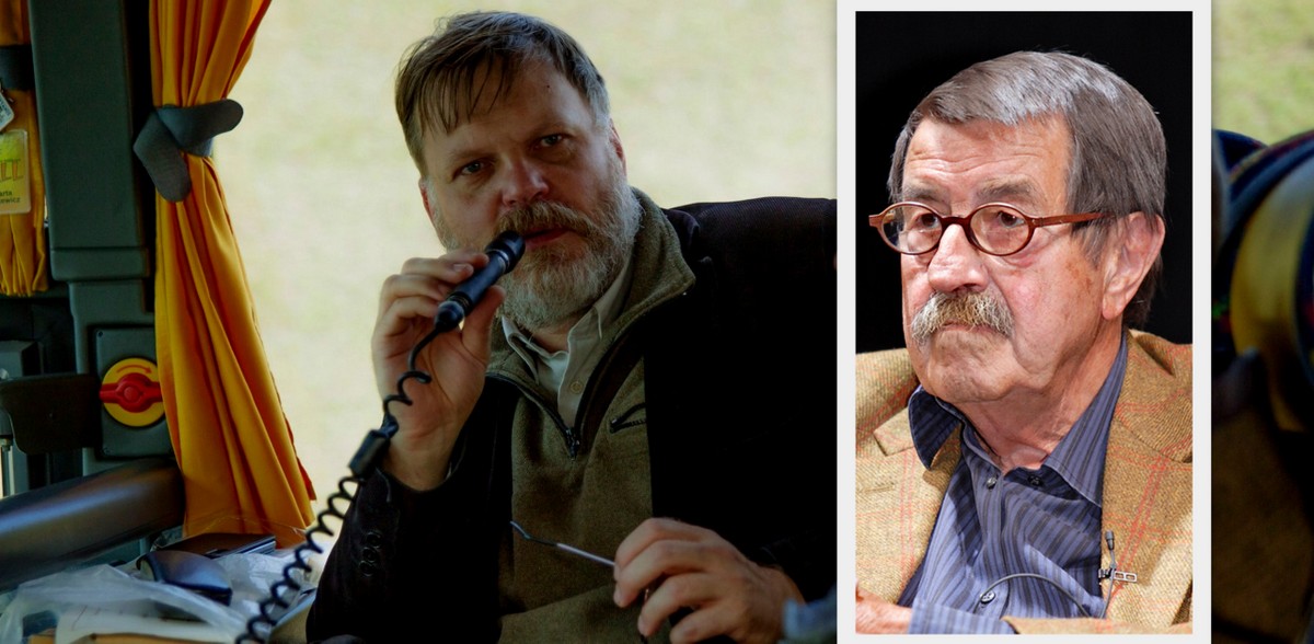 Andrzej Fac i Günter Grass (fot. Facebook/Czytanie Pomorza, Wikimedia Commons/Blaues Sofa)