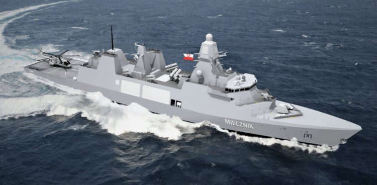Wizualizacja fregaty Miecznik
(Graf. PGZ Stocznia Wojenna)