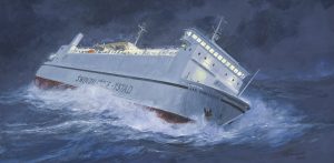 Grzegorz Nawrocki „Zatonięcie promu Jan Heweliusz” (fot. Narodowe Muzeum Morskie)