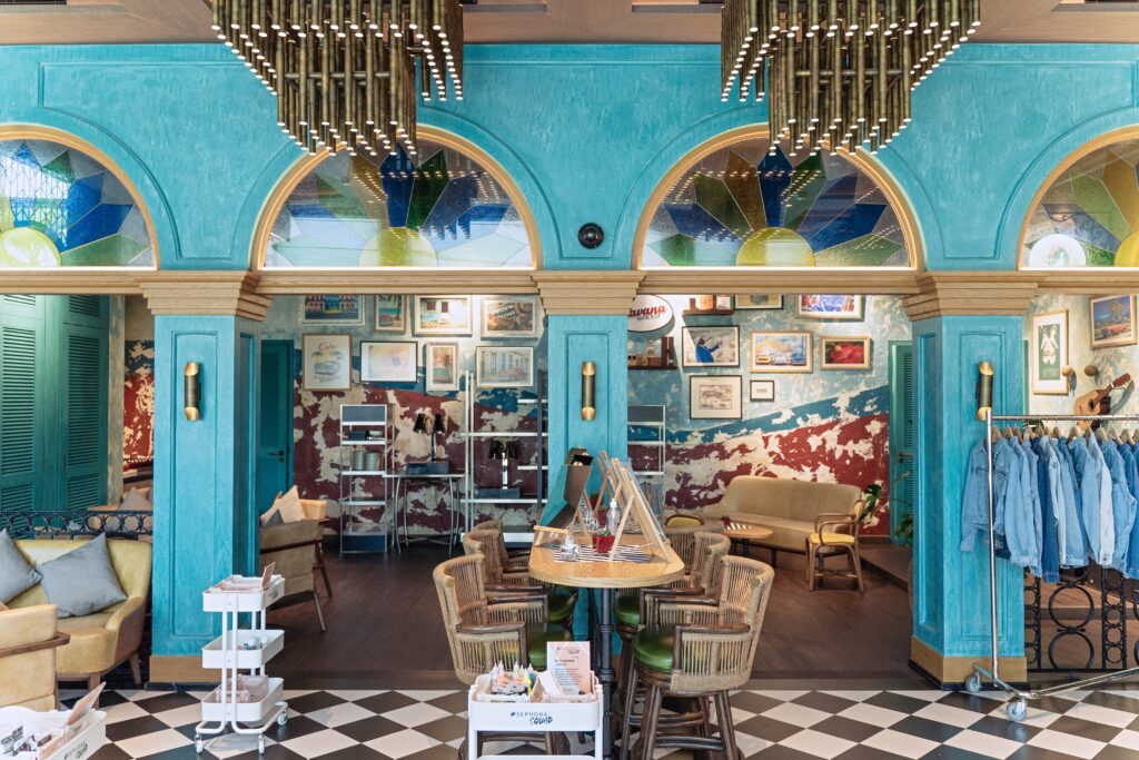 błękitna restauracja w Hawanie