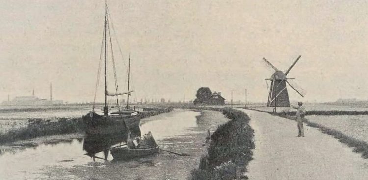 Łacha Szkutnicza w Gdańsku w roku 1900 (fot. ze zbiorów Pomorskiej Biblioteki Cyfrowej)