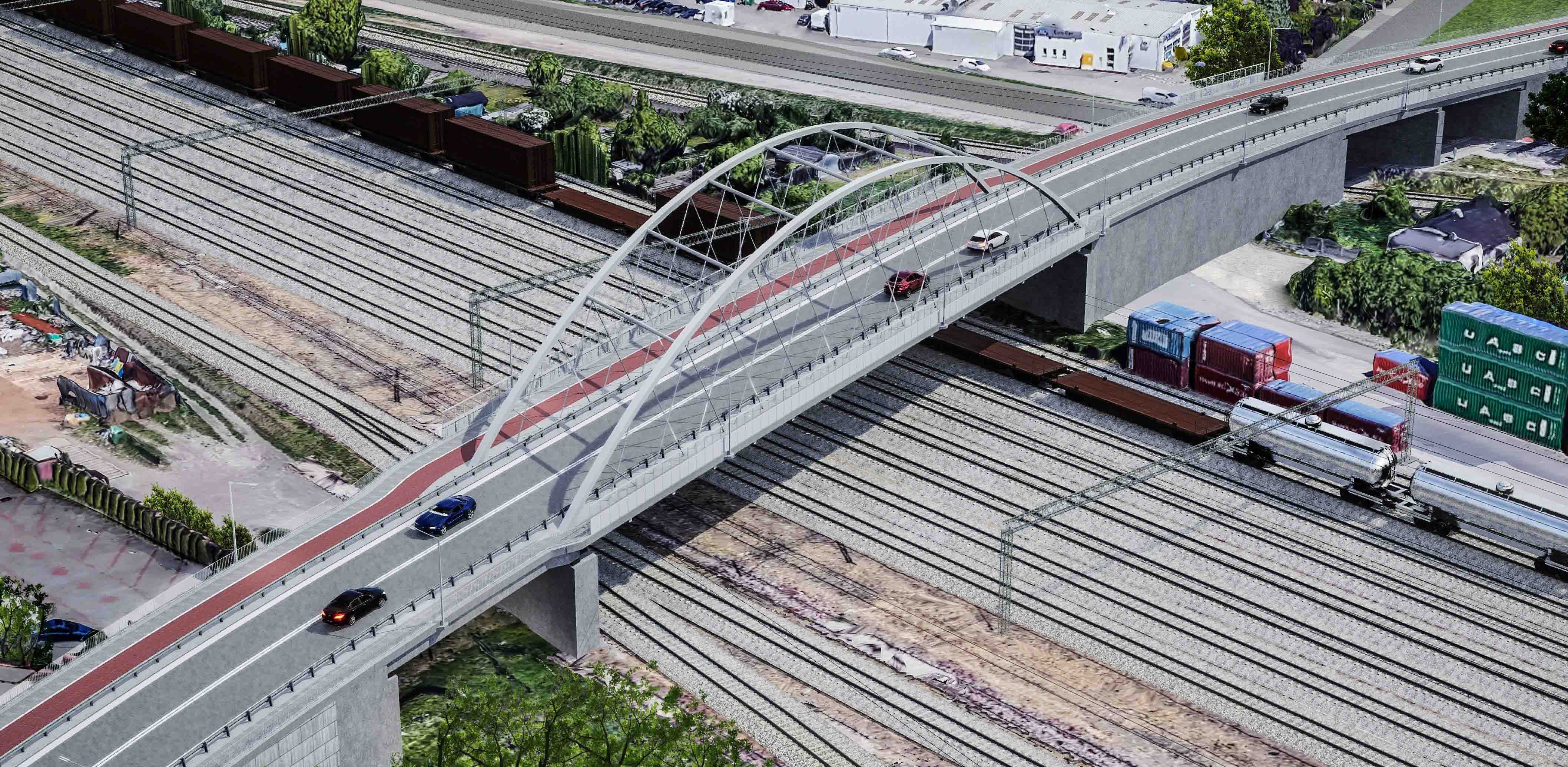 Wizualizacja nowego wiaduktu (graf. mat. wykonawcy/Strabag)