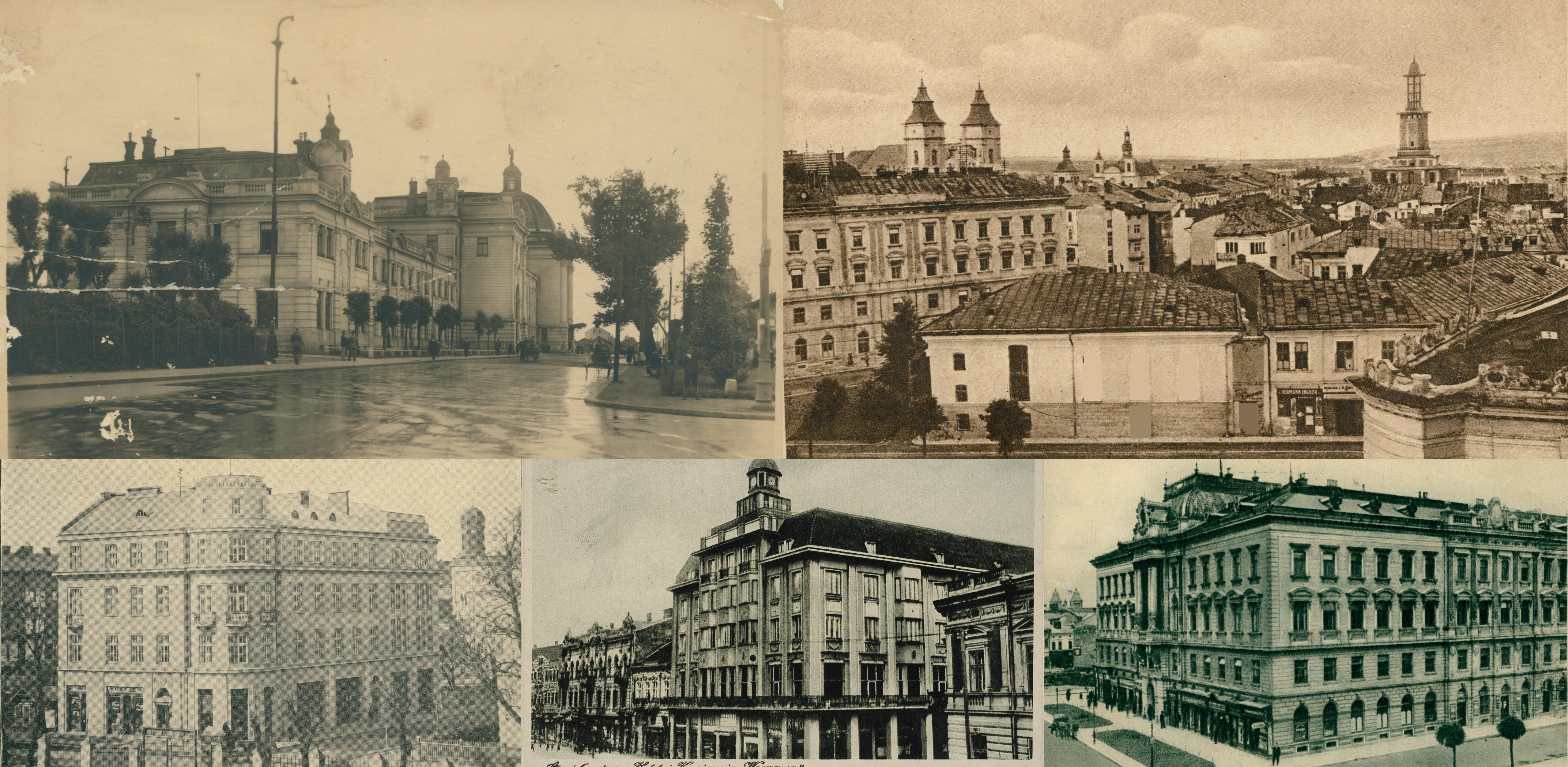 Kolaż ze starych zdjęć Stanisławowa (fot. ze zbiorów prof. Adama Ostanka)