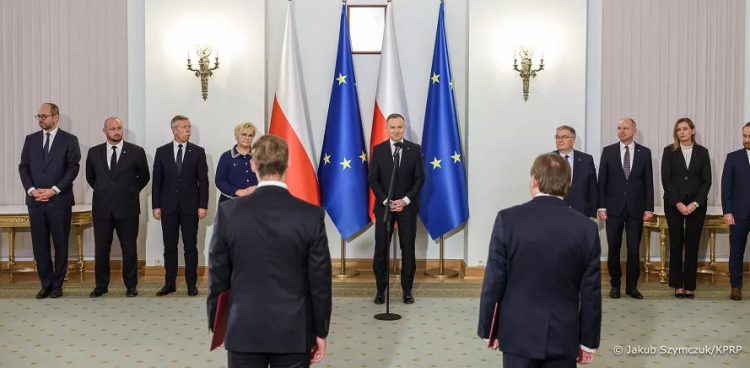 Andrzej Duda podczas zmiany w kierownictwie Kancelarii Prezydenta RP (fot. KPRP/Jakub Szymczak)