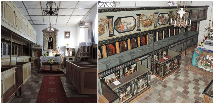 Kościół w Krzywym Kole przed i po konserwacji
(fot. Aleksandra Sobczyk)