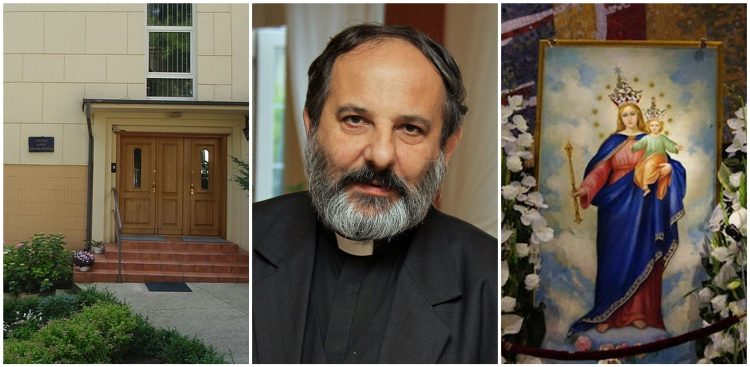 Od lewej: siedziba Polskiej Rady Ekumenicznej, ks. Tadeusz Isakowicz-Zaleski, obraz NMP Wspomożycielki Wiernych w Rumii (fot. Wikimedia Commons, Sanktuarium NMP Wspomożenia Wiernych w Rumi)