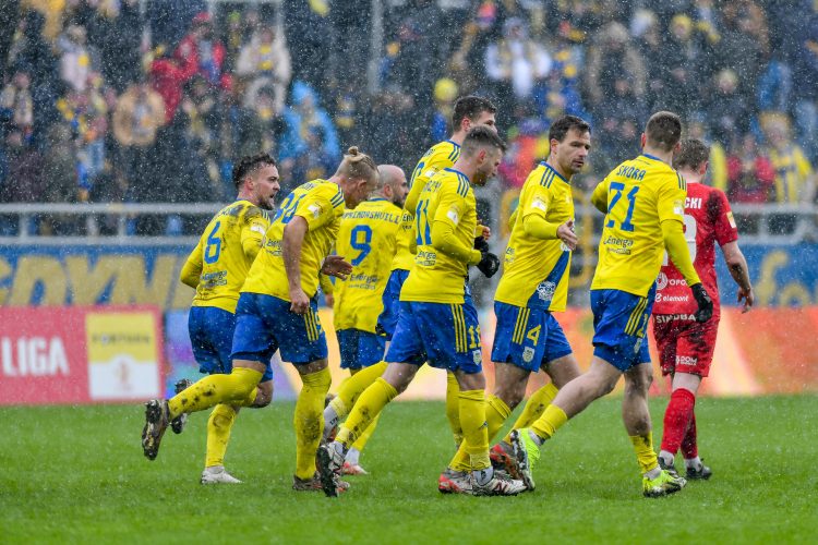 Fortuna 1. Liga. Arka Gdynia - Odra Opole n/z radoæ  17.03.2024 fot. Maciej Czarniak / KFP / Trojmiasto.pl