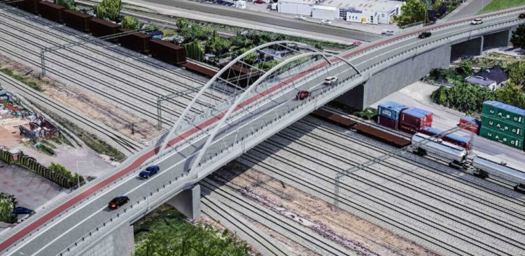 Wizualizacja nowego wiaduktu (graf. mat. wykonawcy/Strabag)