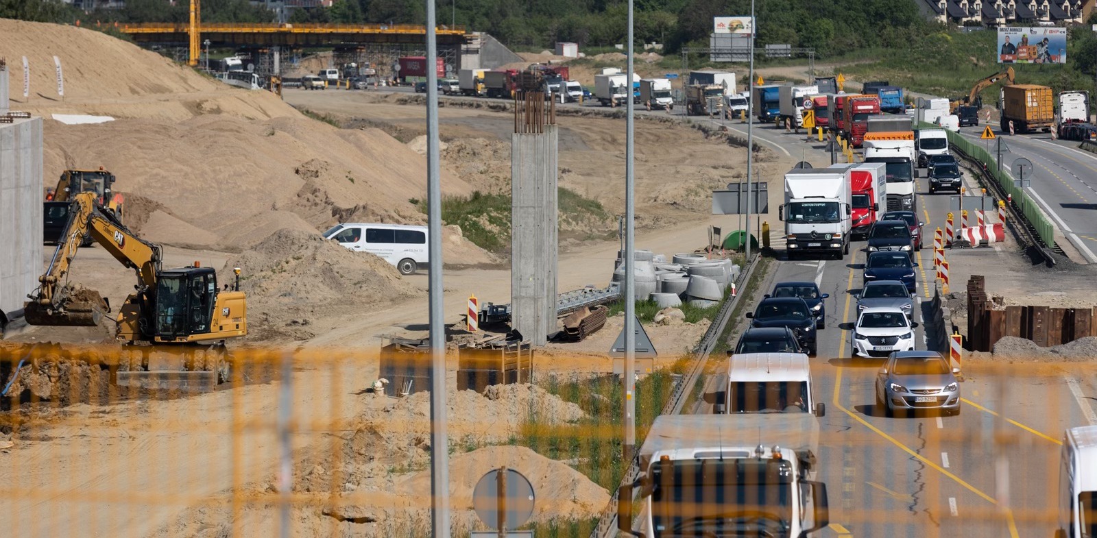 Budowa Obwodnicy Metropolii Trójmiejskiej - Węzeł Gdańsk Południe.(fot. Radio Gdańsk/Roman Jocher)