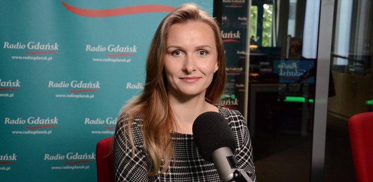 Natalia Nitek-Płażyńska w studiu Radia Gdańsk (fot. Radio Gdańsk)