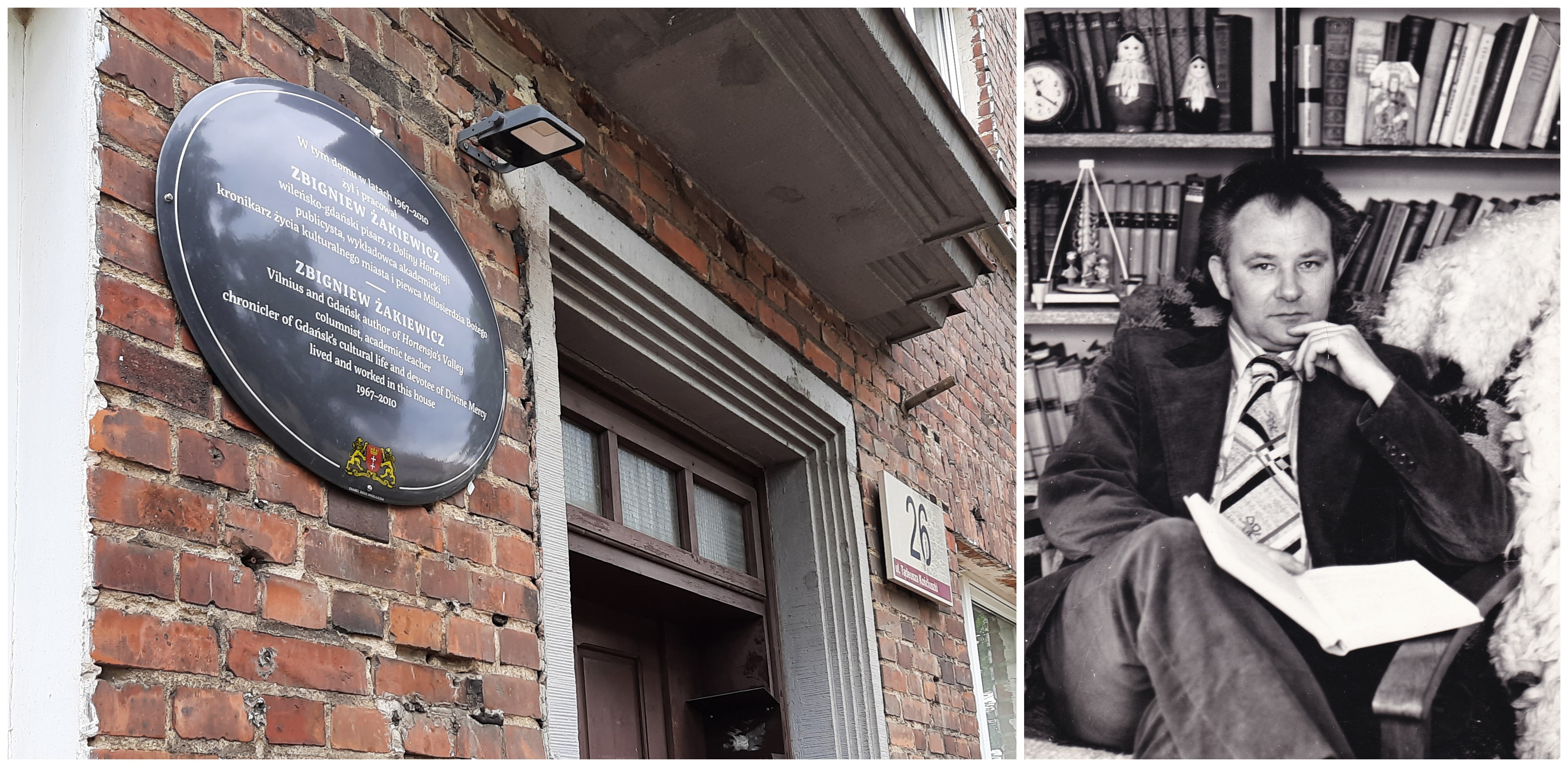 Tablica pamiątkowa ku czci pisarza Zbigniewa Żakiewicza w Gdańsku Wrzeszczu. (fot. Michał Rzepiak/ Zbiory rodziny Żakiewiczów)