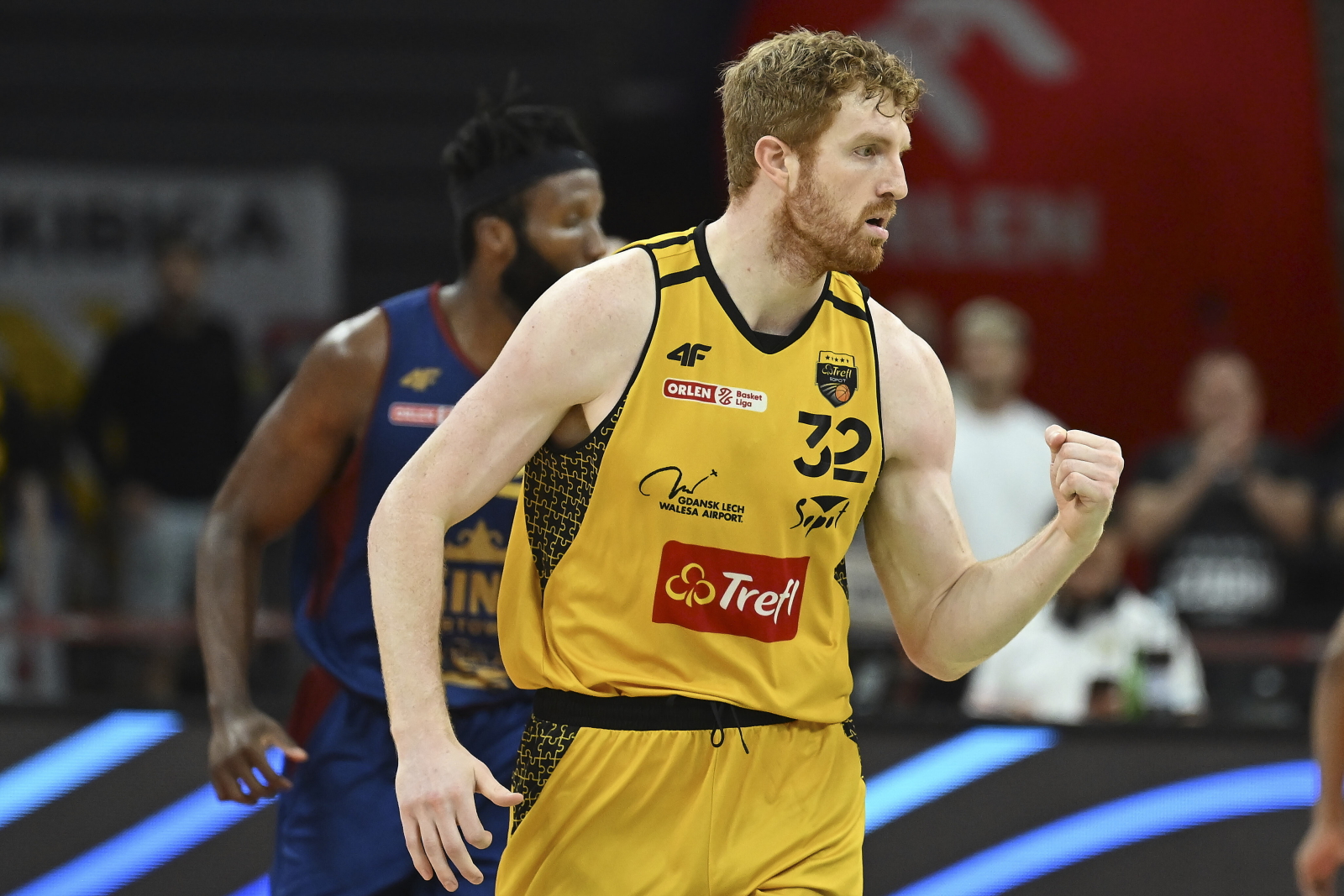 Sopot, 31.05.2024. Zawodnik Trefla Sopot Geoffrey Groselle podczas pierwszego meczu fina³owego Ekstraklasy koszykarzy z Kingiem Szczecin, 31 bm. (mk) PAP/Adam War¿awa