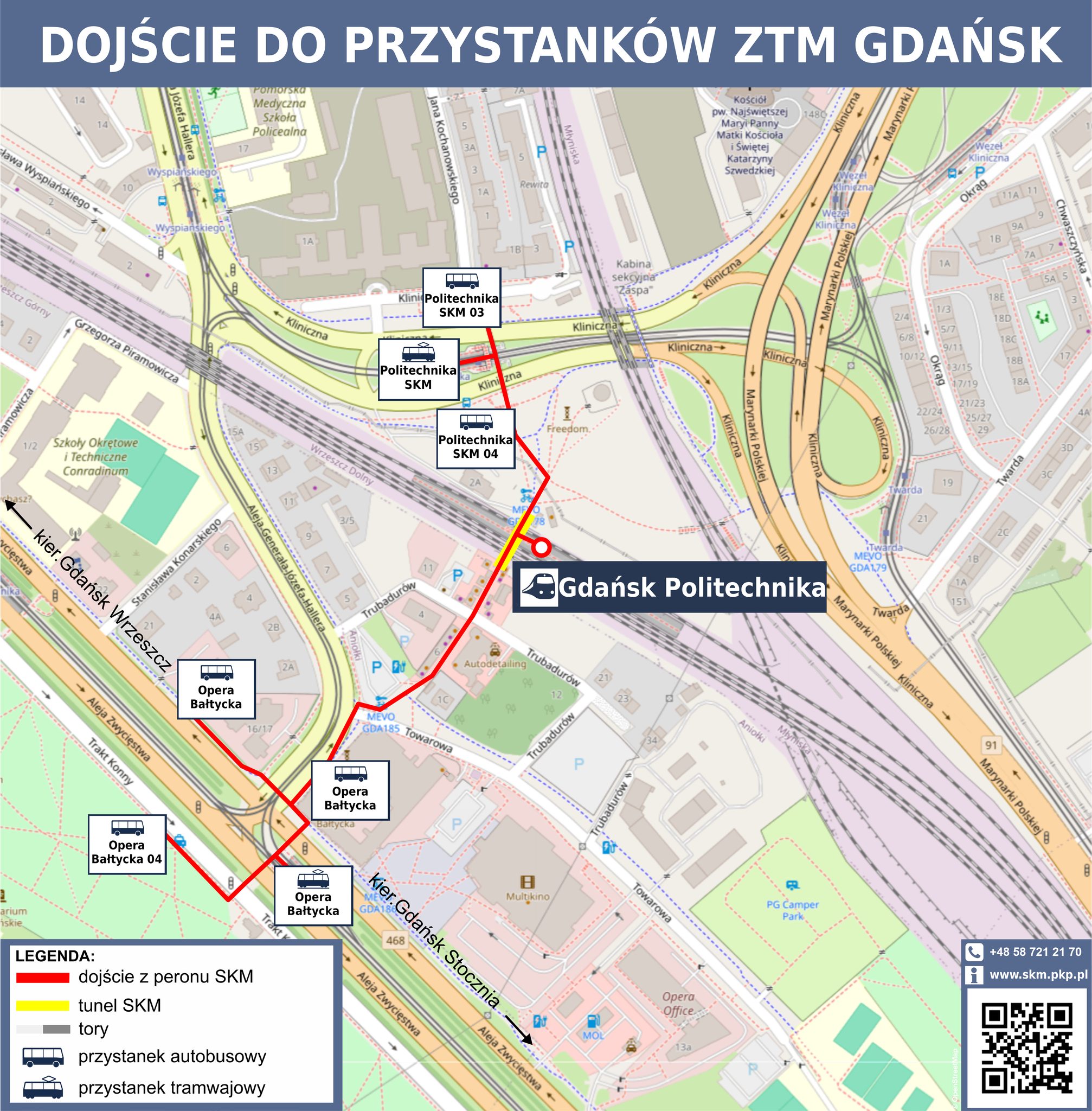 Dojście do przystanków ZTM Gdańsk