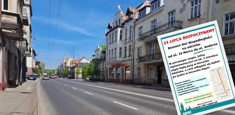 Al. Niepodległości w Sopocie (fot. ZDiZ Sopot)