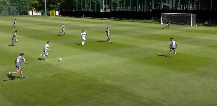 Piłkarski sparing Lechia - Chojniczanka we Władysławowie. 03072024 r. (Fot. youtube.com/@TVLechia)