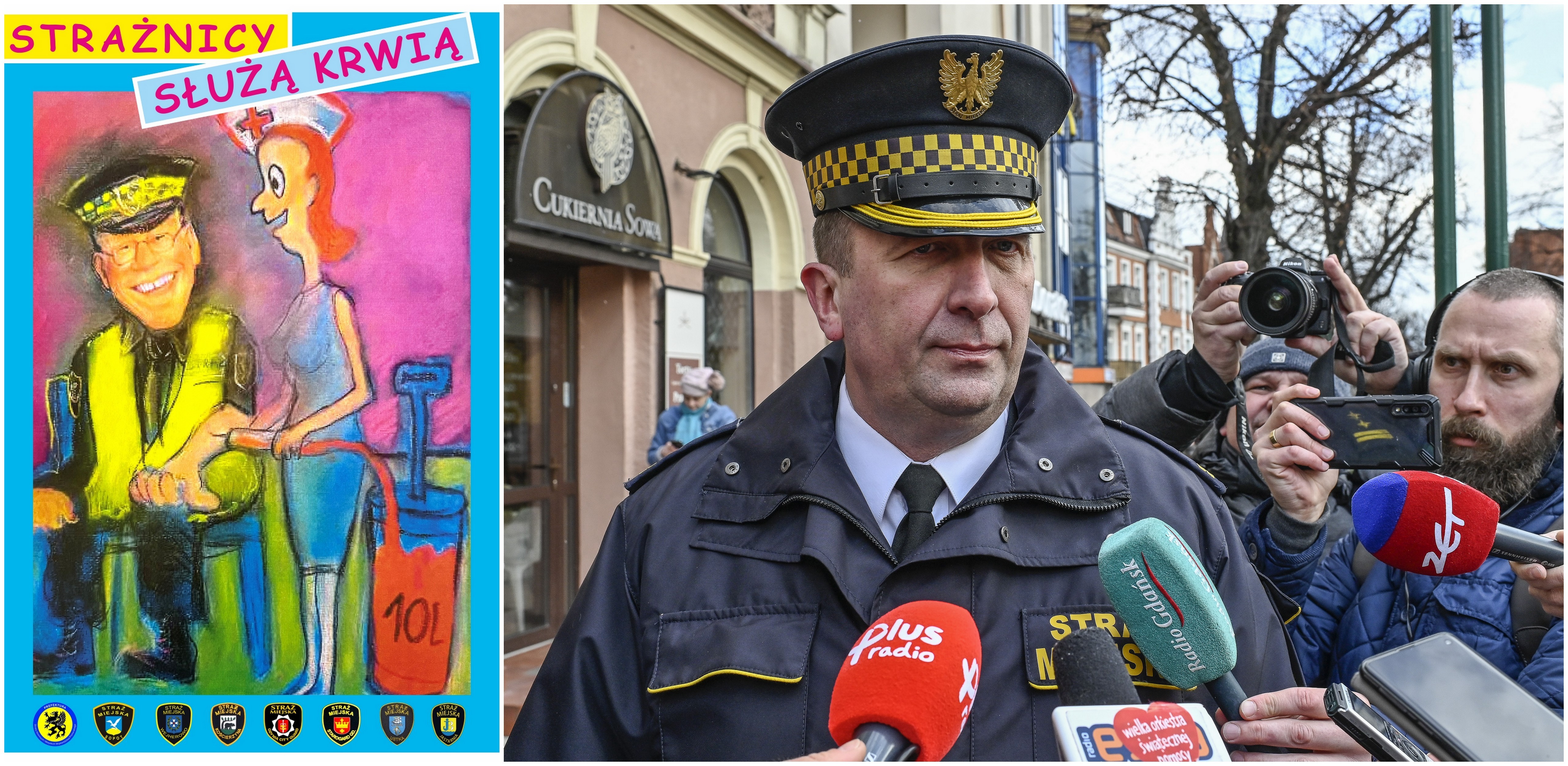 Po prawej: komendant Straży Miejskiej w Sopocie Tomasz Dusza - zdjęcie archiwalne (fot. Jerzy Bartkowski/ KFP)