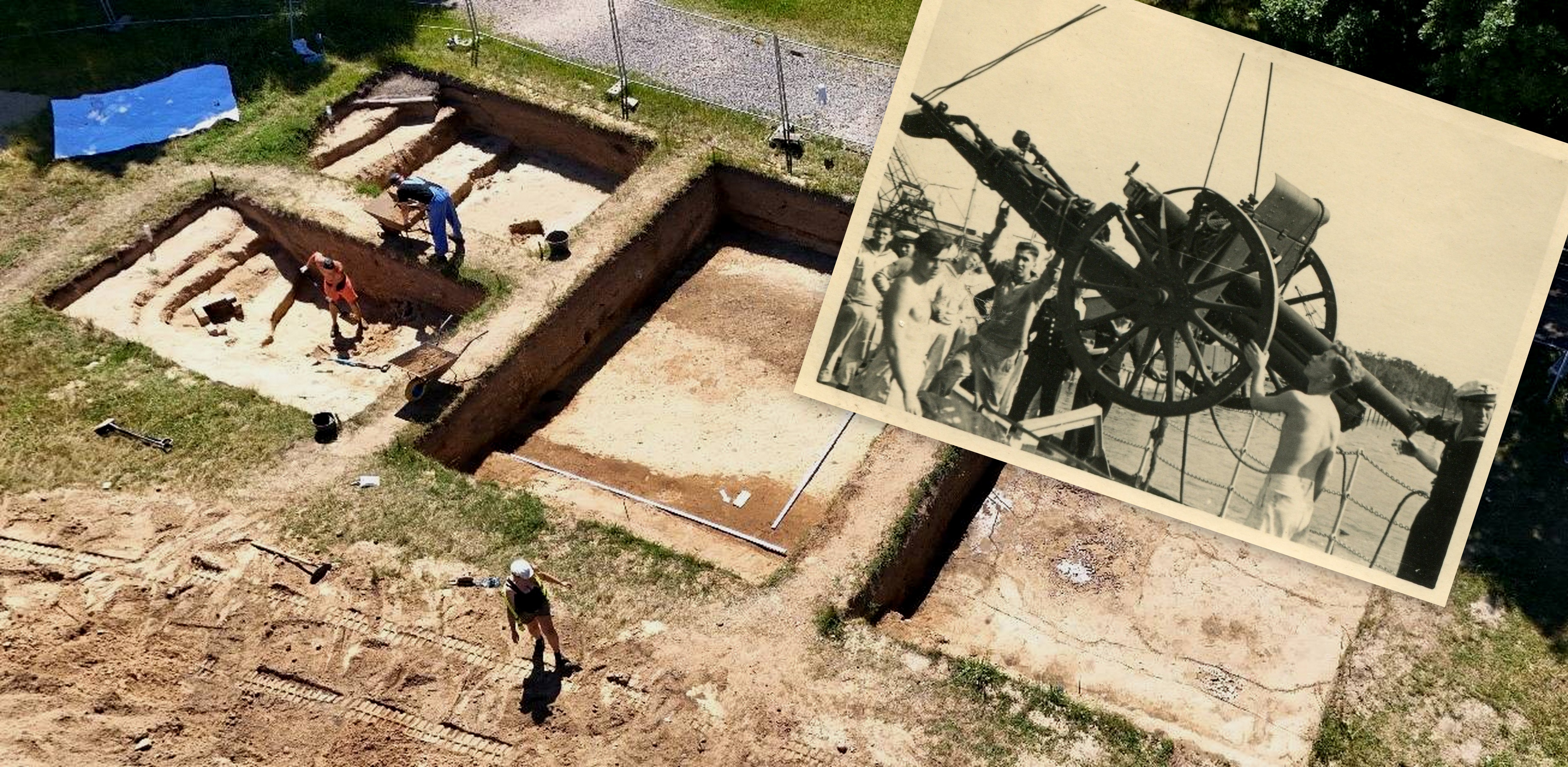 Archeolodzy na Westerplatte odkryli lokalizację stanowiska polskiej armaty polowej (fot. Muzeum II Wojny Światowej)