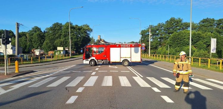 Miejsce wypadku (fot. OSP Gościcino)