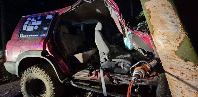 Wypadek w Gołębiewie Średnim (fot. OSP KSRG Rościszewo)