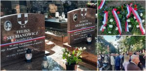 Uroczystości upamiętniające 78. rocznicę śmierci Danuty Siedzikówny "Inki" oraz Feliksa Selmanowicza "Zagończyka" odbyły się na Cmentarzu Garnizonowym w Gdańsku (For. Radio Gdańsk/Anna Rębas)