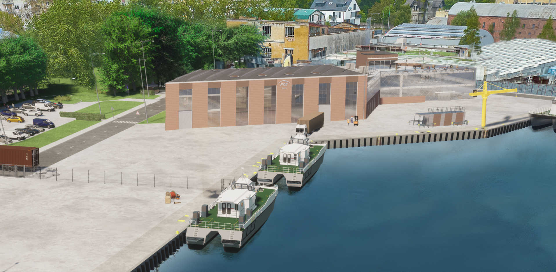 PGE Balica, czyli spółka odpowiedzialna za realizację Programu Offshore Grupy PGE szuka generalnego wykonawcy, który przygotuje szczegółowy projekt i wybuduje bazę operacyjno-serwisową na potrzeby obsługi morskich farm wiatrowych w Ustce. (fot. materiały prasowe)