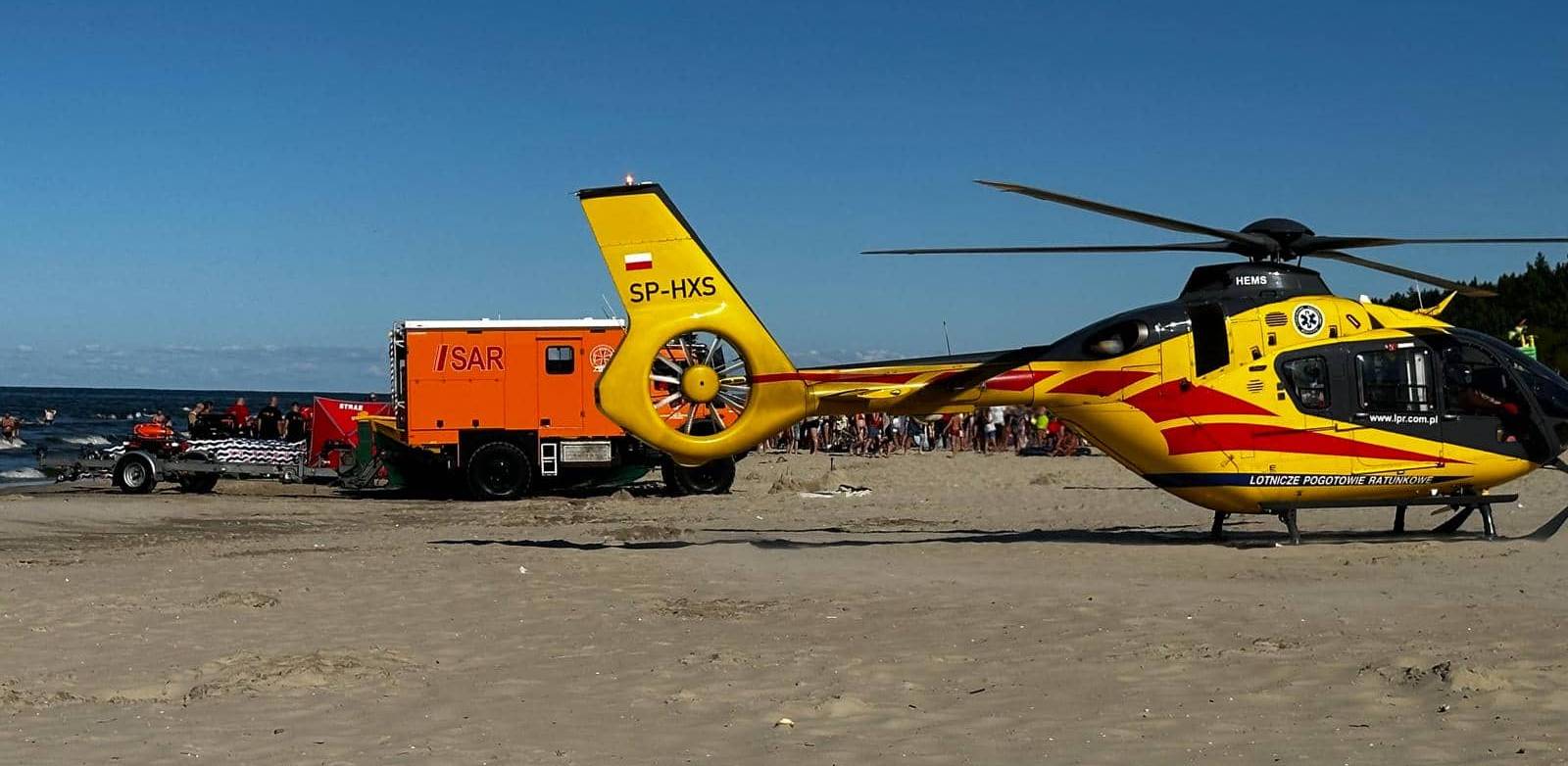 Akcja ratunkowa na plaży w Jantarze (fot. OSP Jantar)