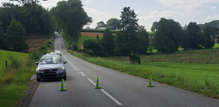 Zablokowana droga po wypadku w Czeczewie
(fot. OSP Przodkowo)