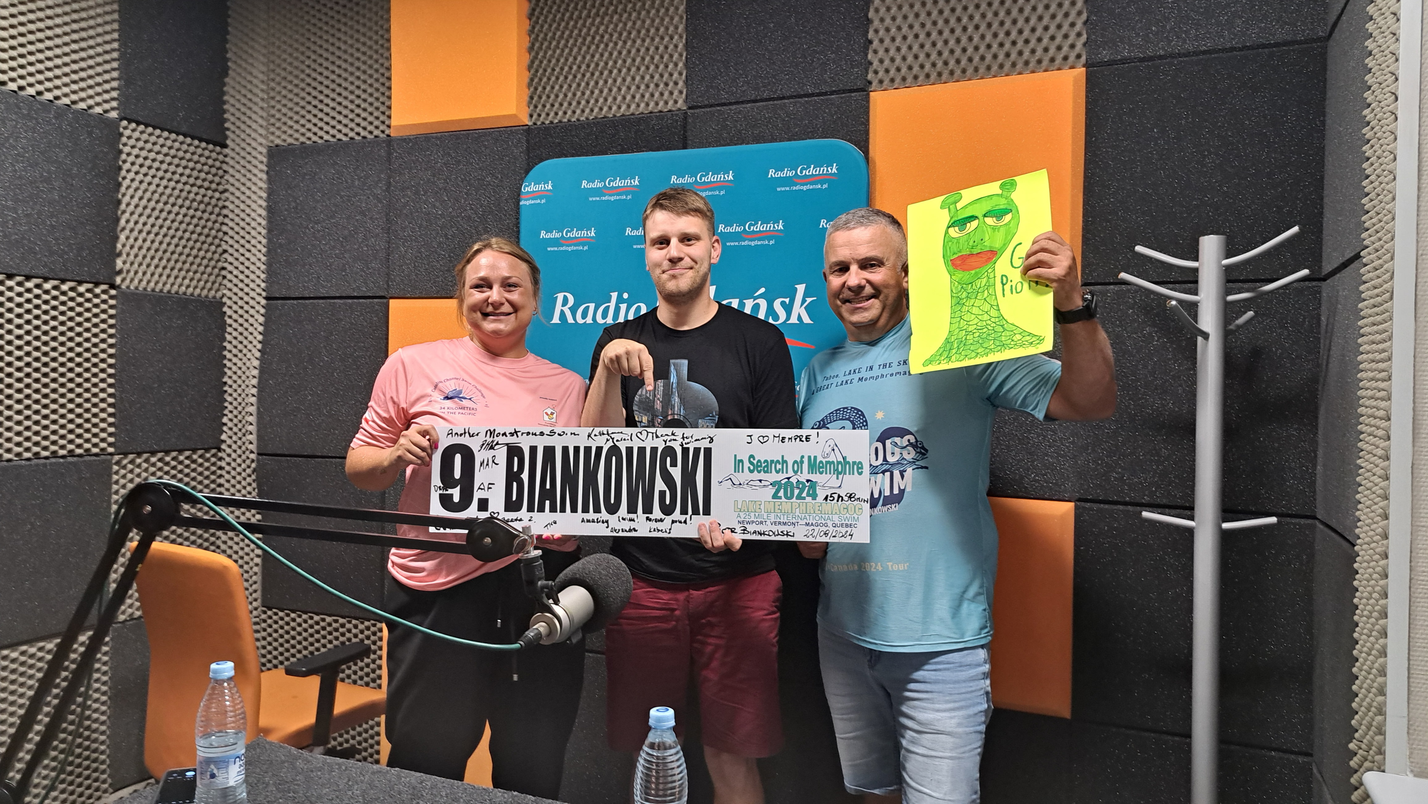 Aleksandra Kabelis i Piotr Biankowski po powrocie z ekstremalnego pływania w USA (fot. Radio Gdańsk)