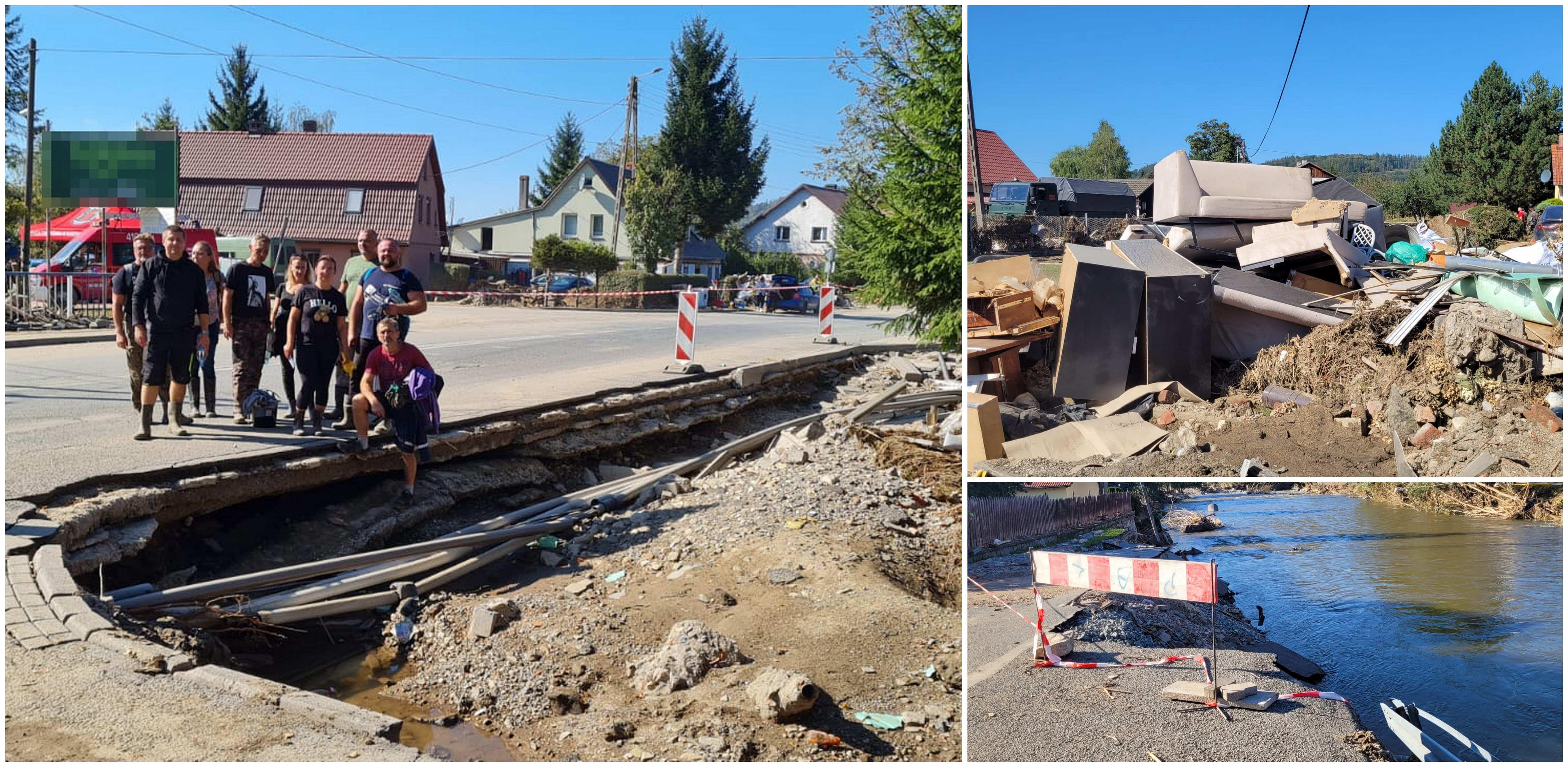 Część grupy ochotników z Kaszub, którzy pomagają w Bystrzycy Kłodzkiej (fot. Adam Wilkowski)