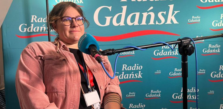 Paulina Pohl-Pluta w festiwalowym studiu Radia Gdańsk (fot. Radio Gdańsk/Magda Manasterska)