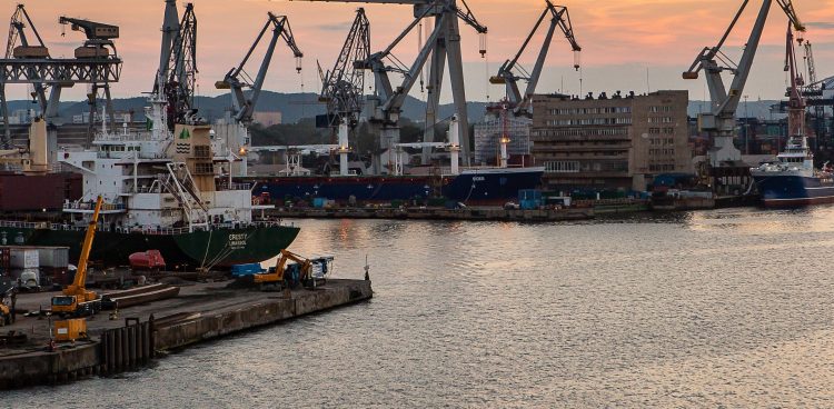 Port w Gdyni. Nz. Stocznie gdyńskie. (fot. Anna Rezulak / KFP)