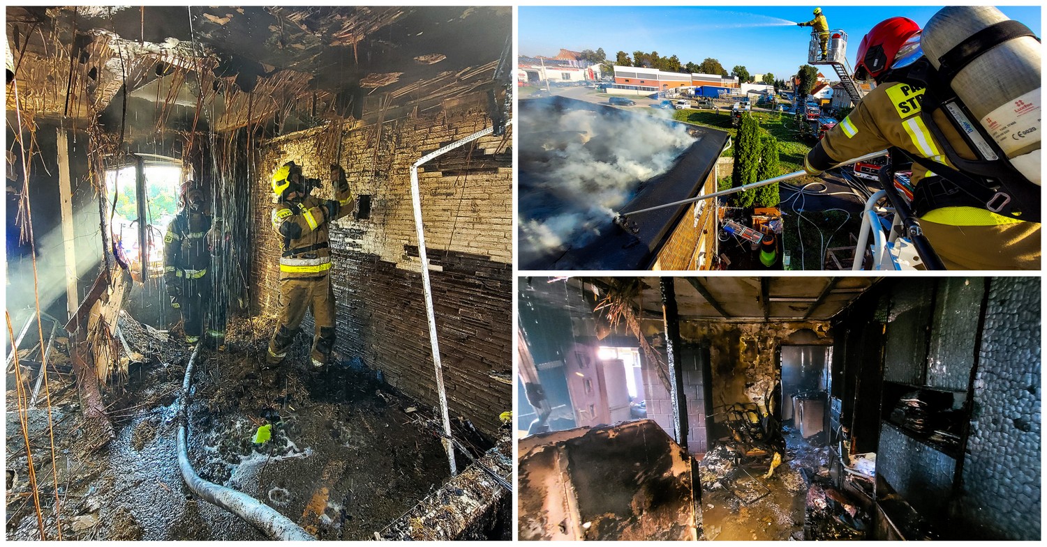 Ogień zniszczył łącznie pięć mieszkań(Fot. OSP Miłoradz)