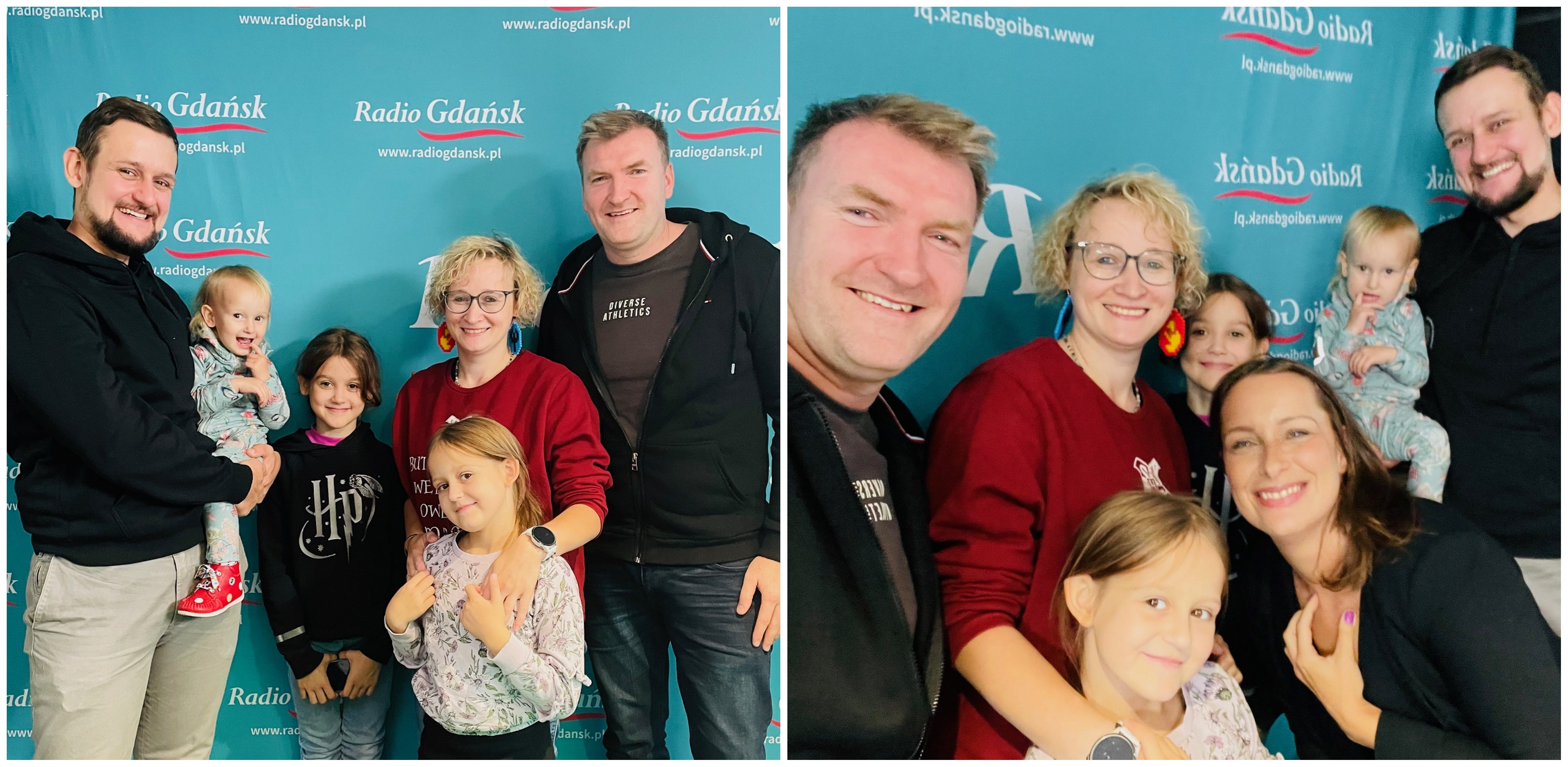 Filip Bisztyga, Dorota i Sebastian Wilkowie a także Zosia, Zuzia, Fela i Magda Manasterska (fot. Filip Bisztyga/Radio Gdańsk/Magda Manasterska)