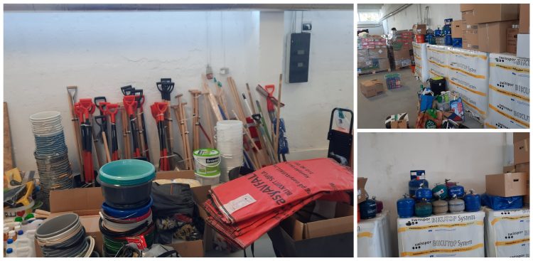 Magazyn zapełniony darami dla powodzian, które trafią do Stronia Śląskiego i Łomnicy (fot. Radio Gdańsk/Anna Rębas)