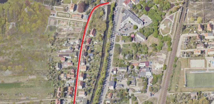 Zamknięty odcinek ul. Nowiny w Gdańsku
(Fot. mat. pras.)