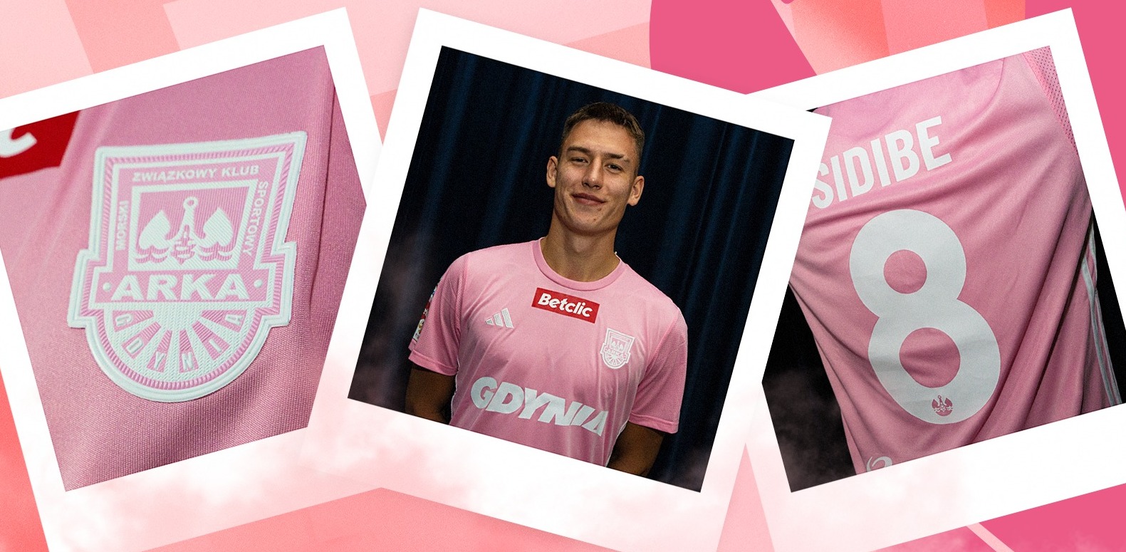 W niedzielę, w meczu z Pogonią Siedlce, piłkarze Arki Gdynia wystąpią w różowych koszulkach (fot. Facebook/Arka Gdynia)