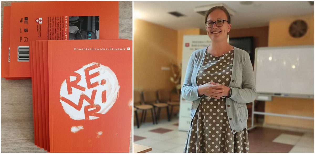 Dominika Lewicka-Klucznik i jej tom wierszy "Rewir" (fot. archiwum Dominiki Lewickiej-Klucznik)