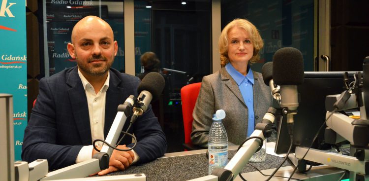 Marek Doering i Monika Tomaszewska w studiu Radia Gdańsk (fot. Radio Gdańsk/Piotr Puchalski)