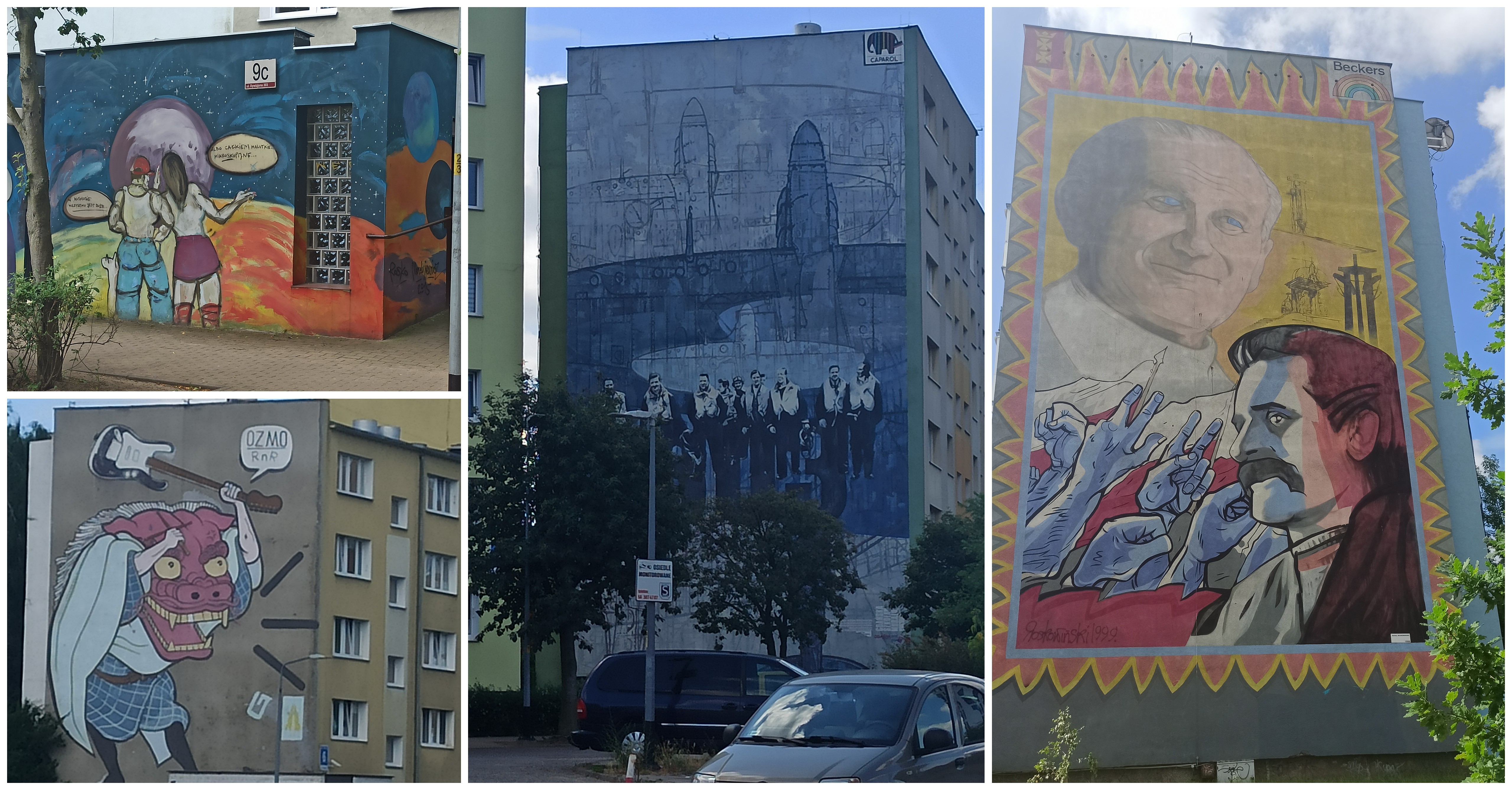 Na ścianach wielu bloków na Zaspie znajdują się prace międzynarodowych i polskich artystów(Fot. Radio Gdańsk)